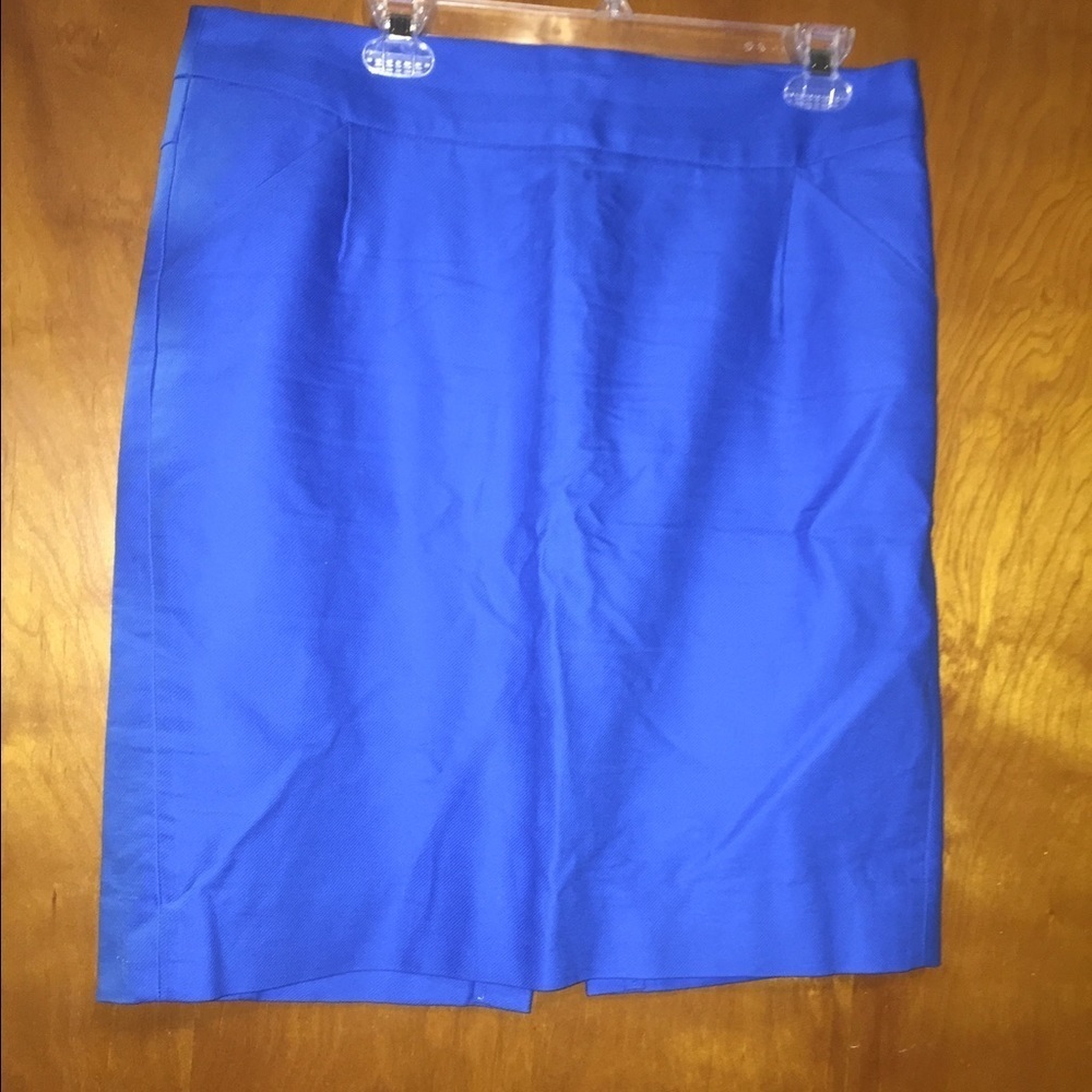 𝅺J crew blue Pencil skirt double-serge cotton 14